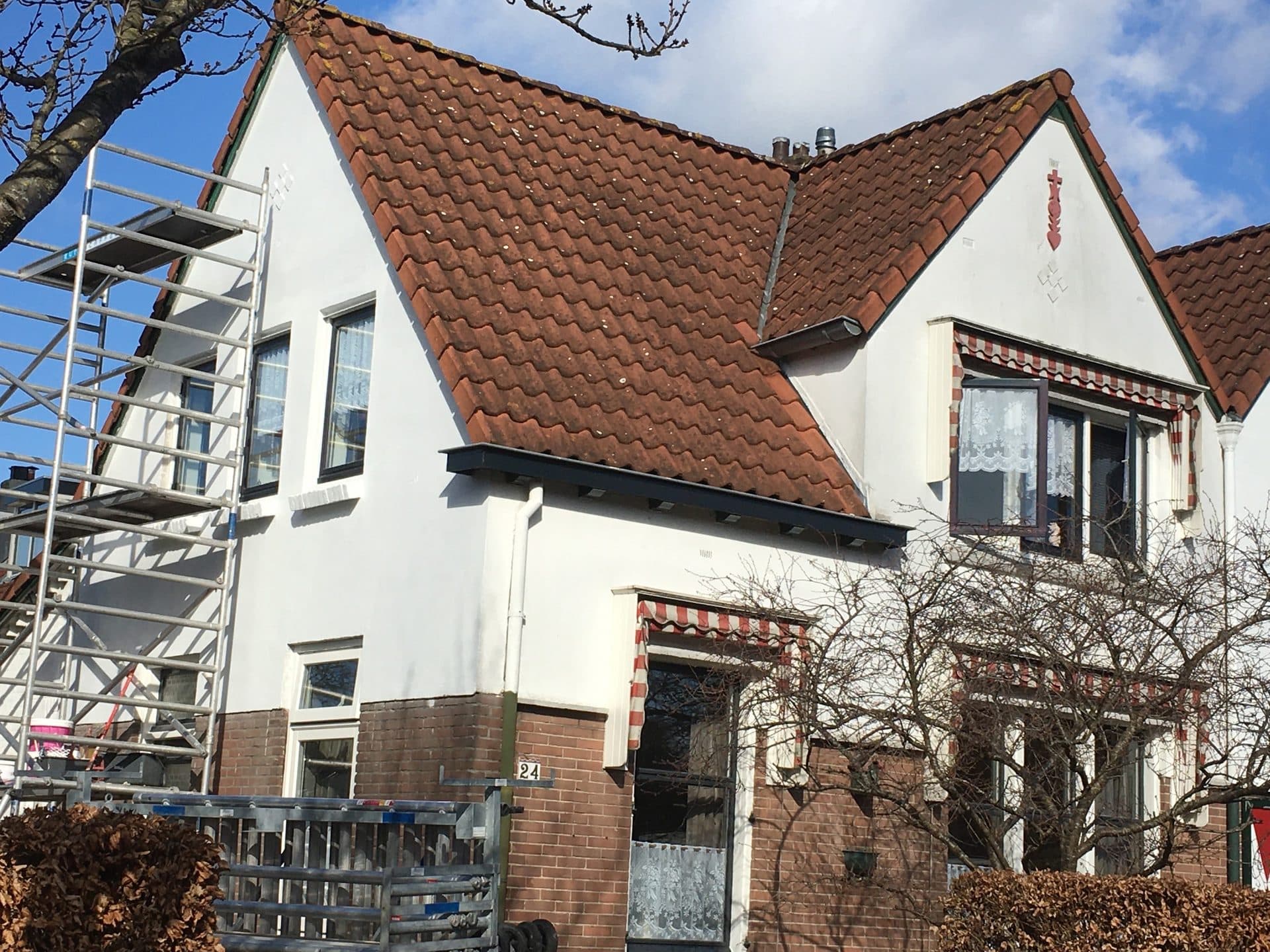 Buitenschilderwerk aan het werk